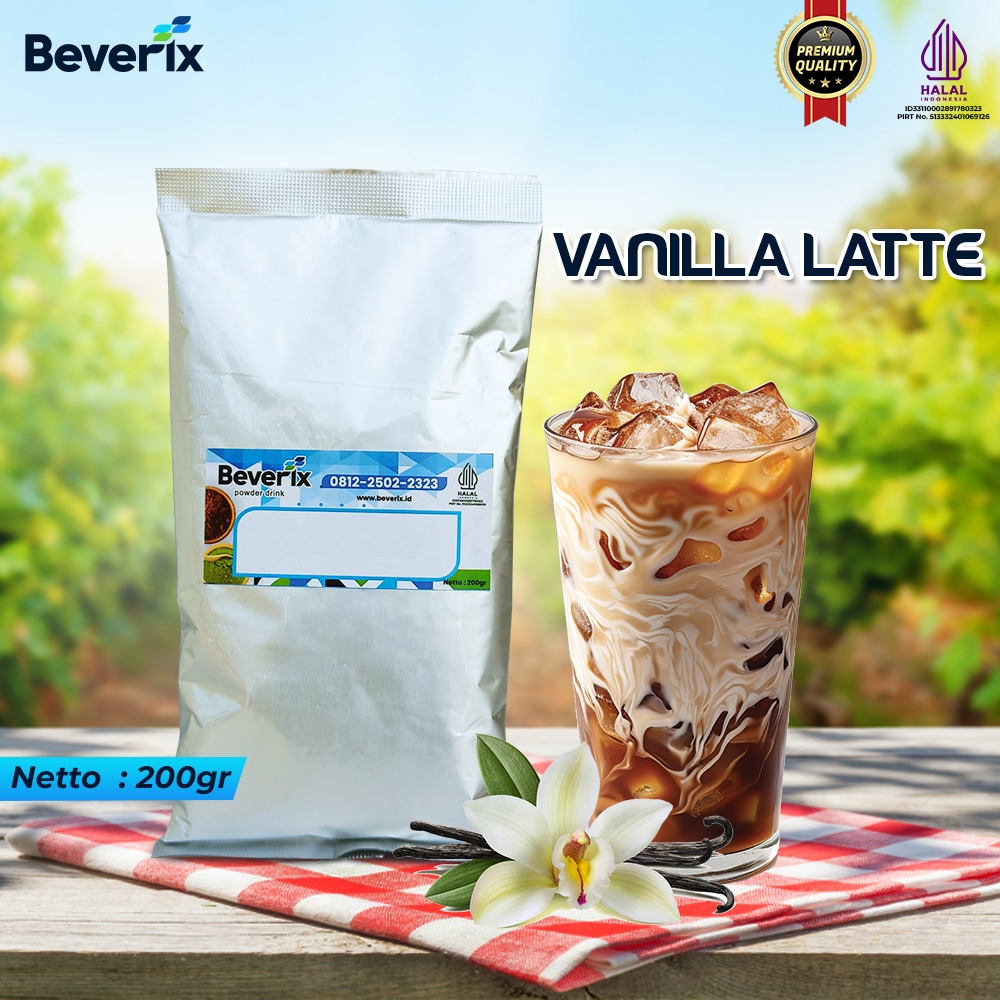 

Bubuk Kopi Rasa Vanilla Latte Premium 3IN1 Beverix Powder Drink Kemasan 200 gram