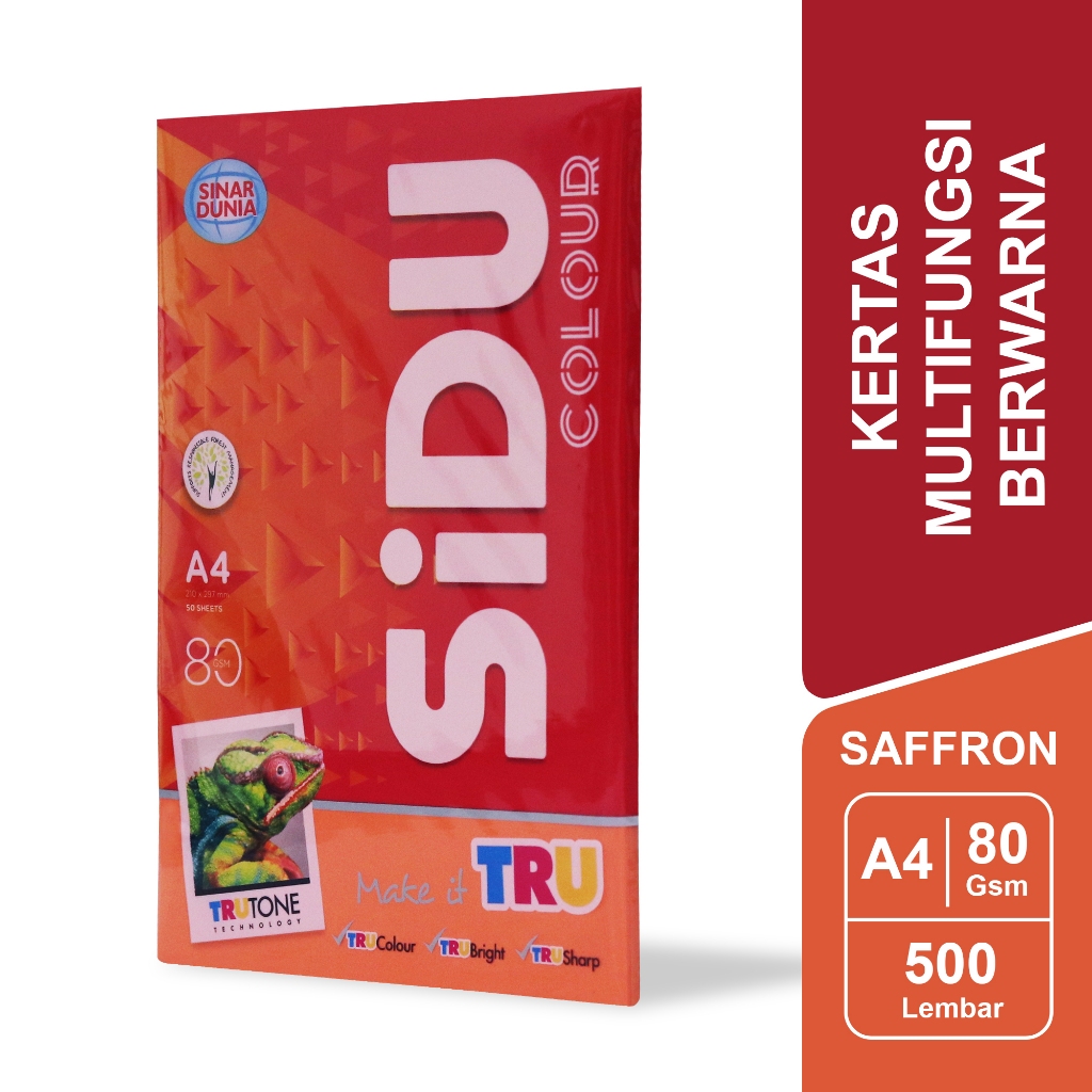 

SiDU Kertas Fotocopy Warna Saffron 80 GSM A4 isi 50 Lembar - SDU CLR 80 A4 240 50