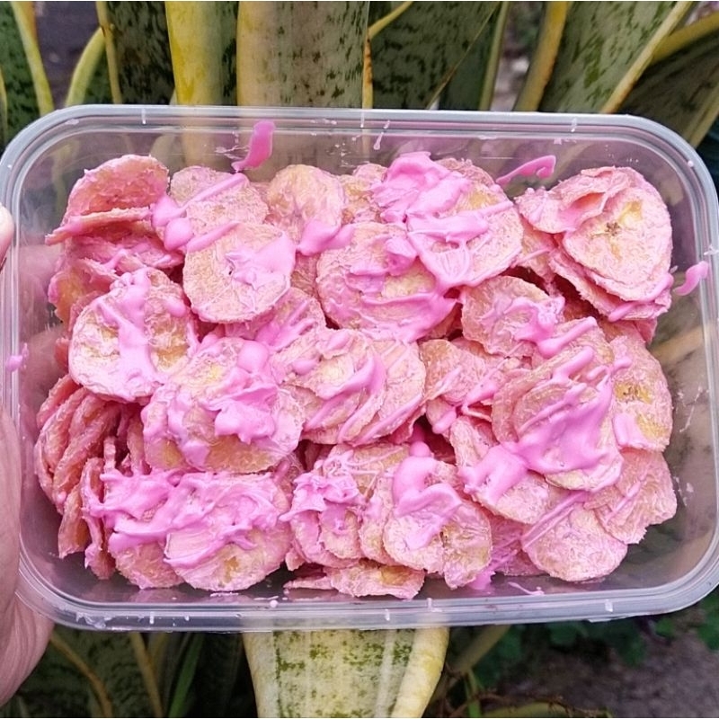 

500ml keripik pisang coklat lumer/ rasa strawberry