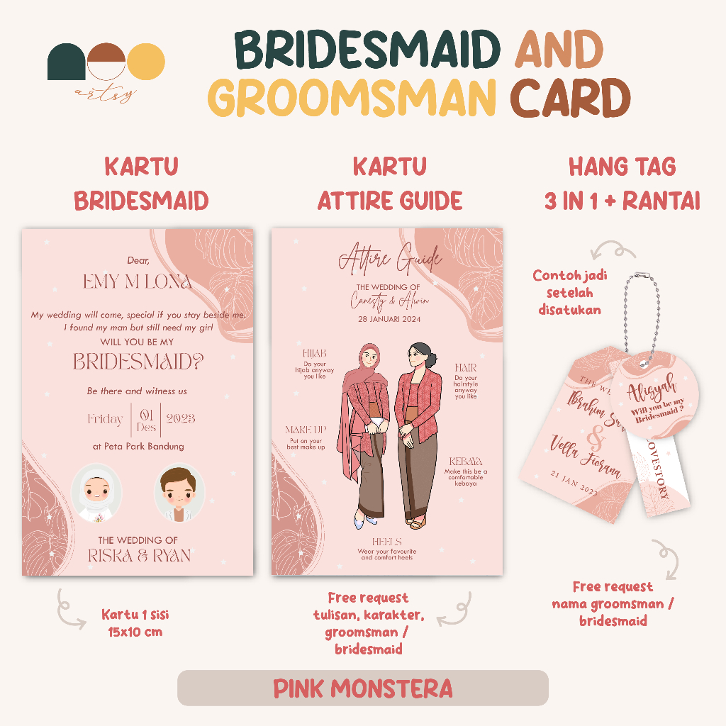 Bridesmaid Card / Kartu Bridesmaid / Hangtag Bridesmaid