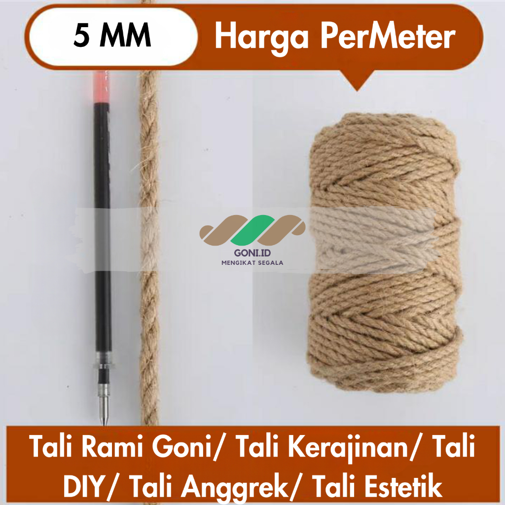 

Tali rami 5mm PER METER Tali goni / Garukan Kucing / Tali kerajinan tangan / Tali DIY / Tali Tambang / Tali Serat goni / Tali Agel / Tali mendong / Tali Hiasan Kerajinan / Tali Macrame / Tali Ulir / Tali Anggrek / Tali Organik alami / Tali Rami 5mm /Tali