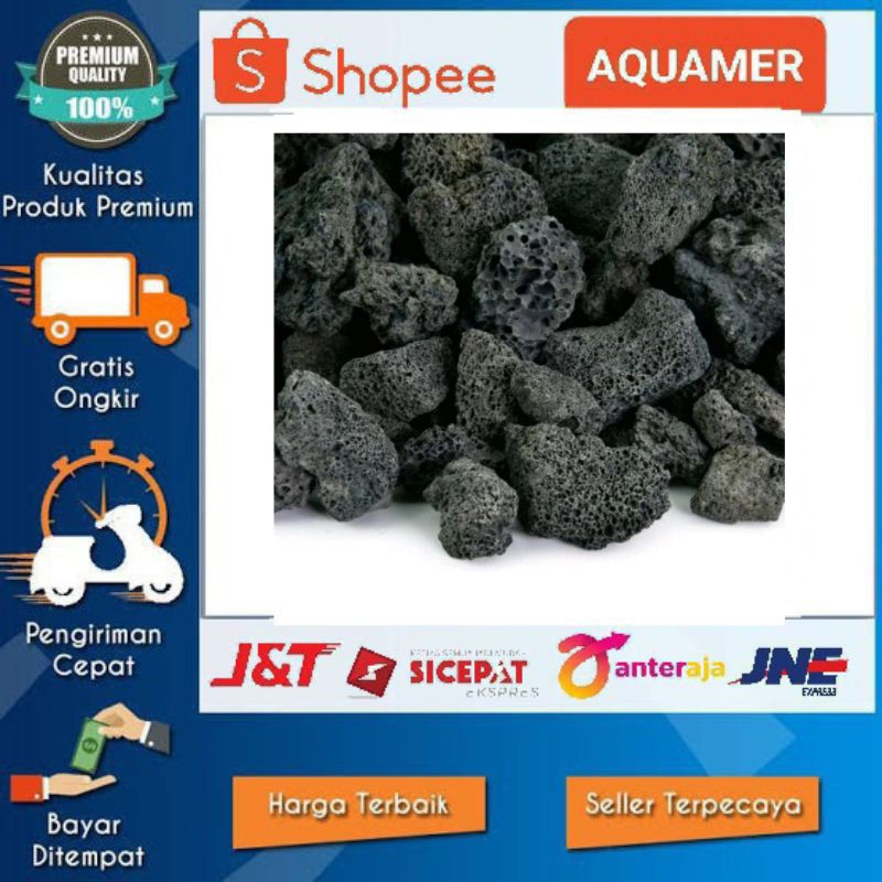 batu lavarock 1kg  batu larvarock aquascape hitam batu akuarium aquascape