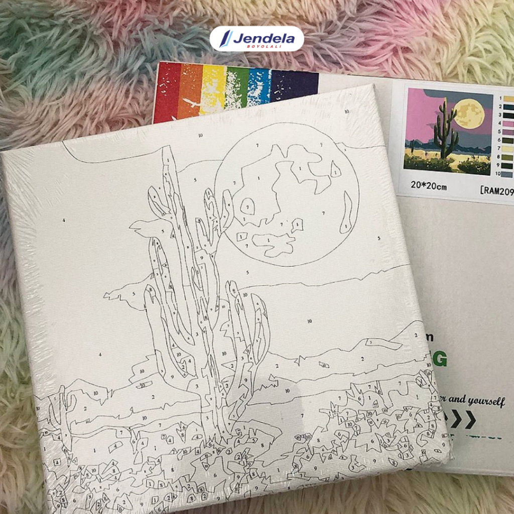 

Buku Mewarnai Dewasa DIY Paint by Number KIT Painting by Number Set Alat Lukis Praktis ukuran 20x20cm