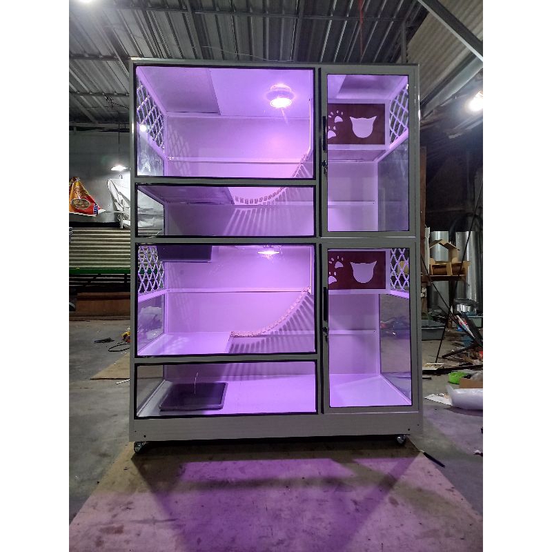 KANDANG KUCING ALUMINIUM PREMIUM / KANDANG KUCING 2 KAMAR PREMIUM / KANDANG KUCING ALUMINIUM TERJANG