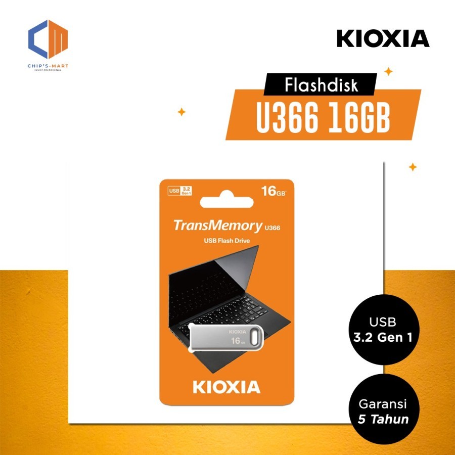 KIOXIA Flashdisk 16gb Transmemory U366 USB 3.2 / 100MB/s /ori/ garansi