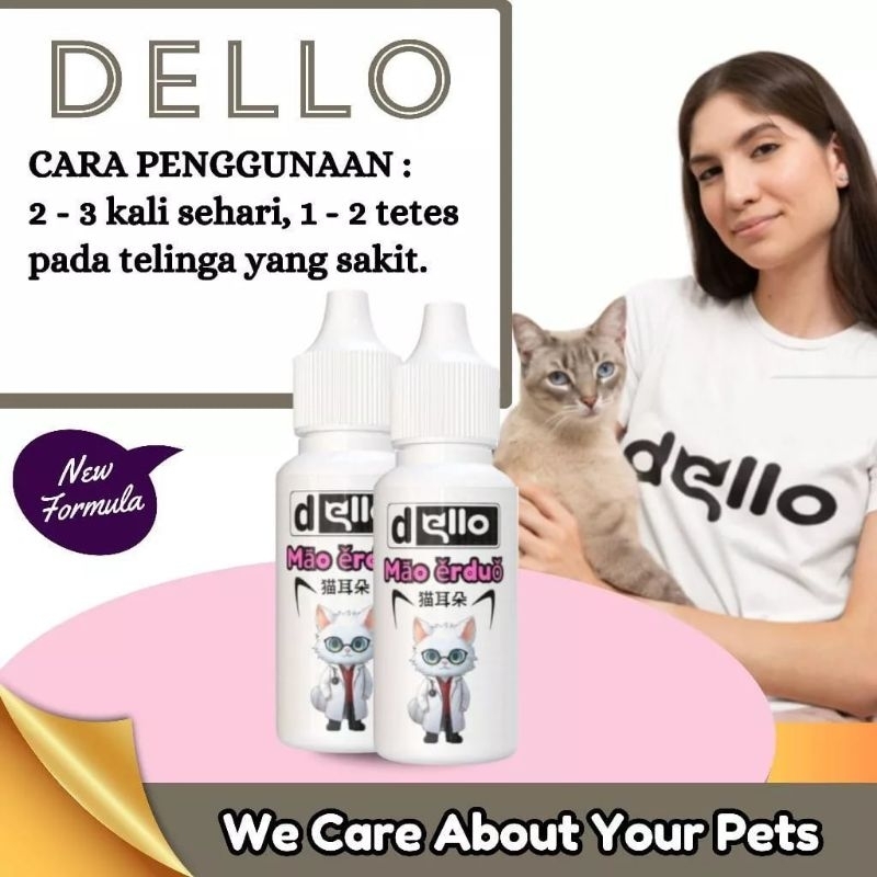 Obat Tetes Telinga Radang Telinga Kucing kutu Luka Telinga Kitten Meo Erduo IBK123