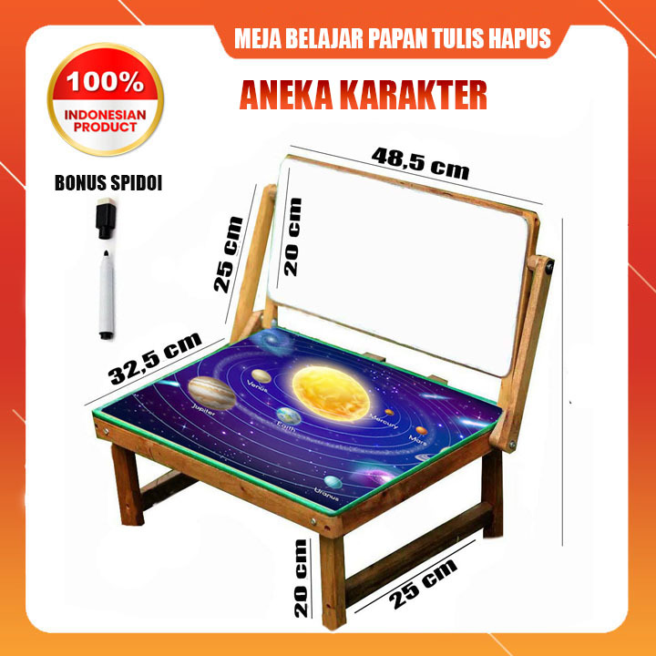 

Meja belajar dan papan tulis hapus aneka karakter bonus spidol