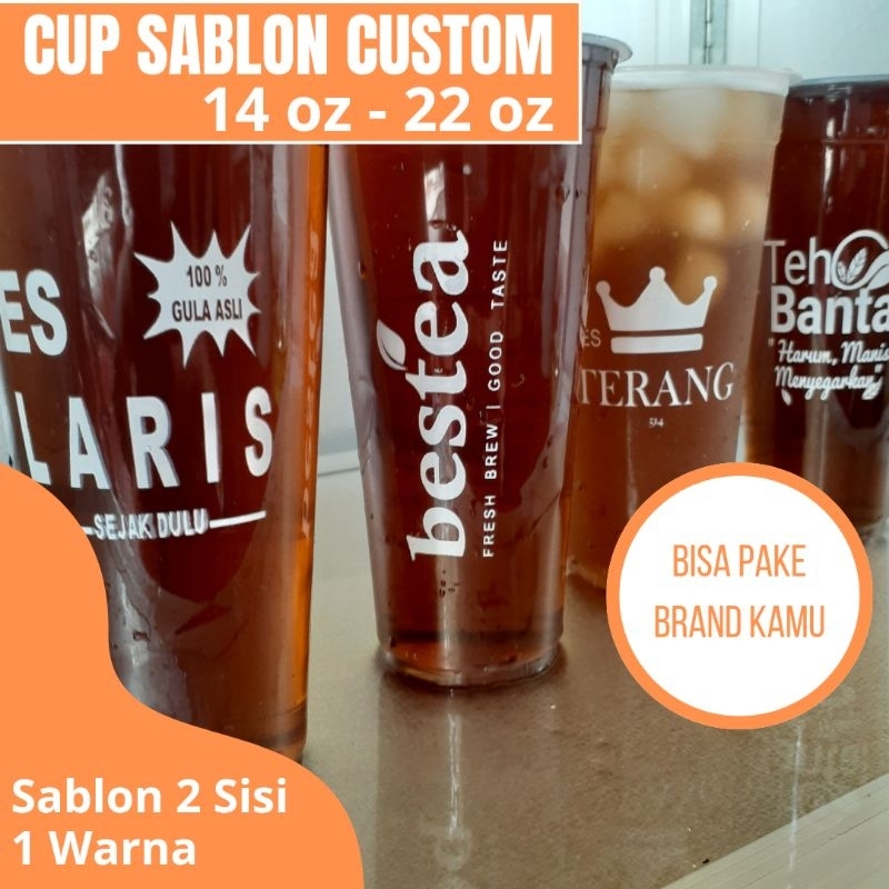 CUP SABLON CUSTOM 14 OZ - 22 OZ | CUP PLASTIK SABLON | KEMASAN MINUMAN | CUP TIPTOP | CUP SABLON