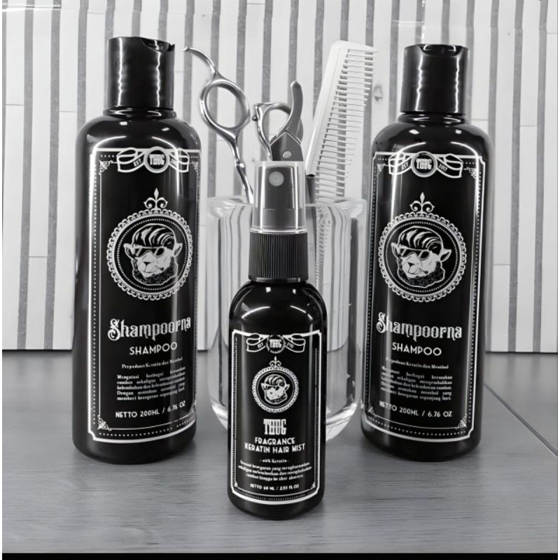Shampoo Laki Thug perawatan rambut lurus keratin smooth - Shampoorna shampo original 100%