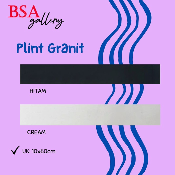 PLINT GRANIT 10x60 LURUS / CUTTING PLIN LANTAI CREAM HITAM