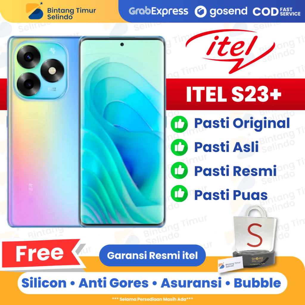 ITEL S23 Plus [8GB+8GB]+256GB Garansi Resmi 1 Tahun