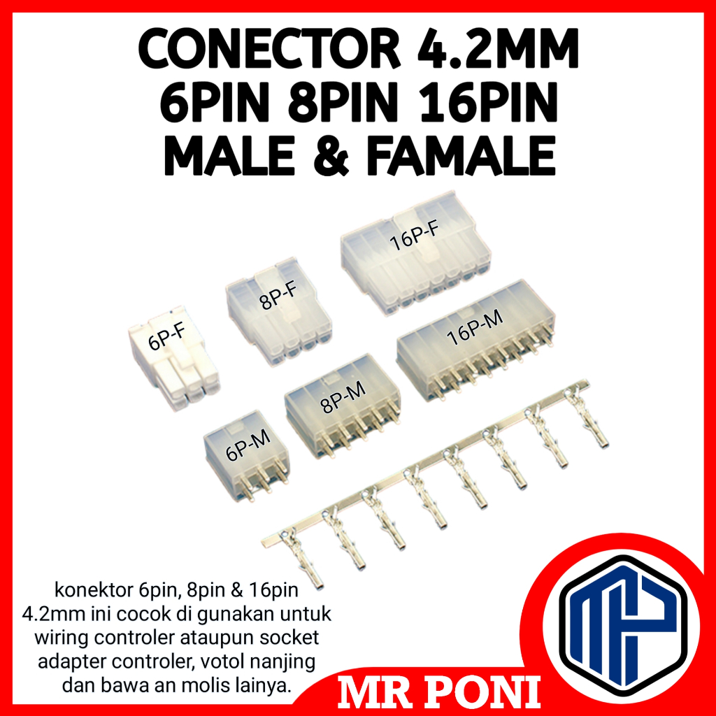 Original konektor Molex 6 pin, 8 Pin, 16 pin 4.2mm untuk socket kontroler