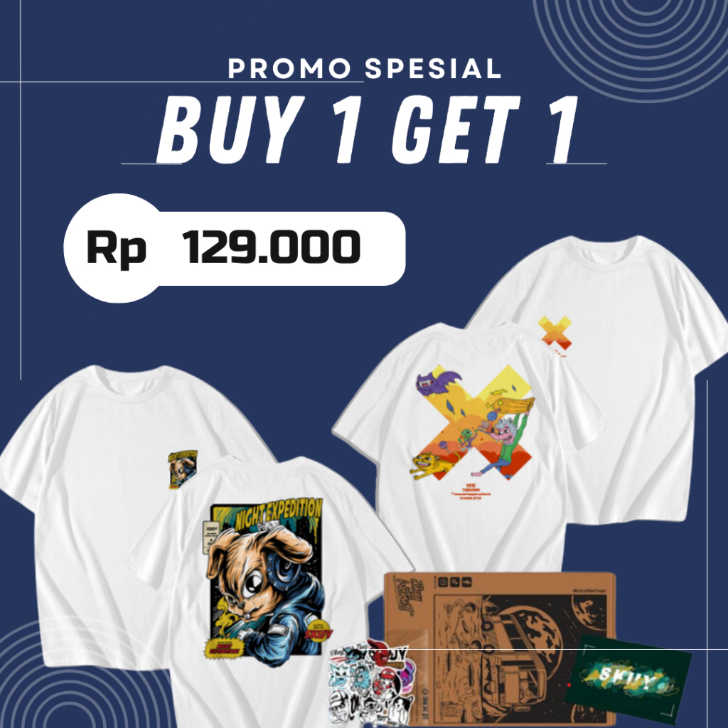Buy 1 Get 1 Baju Kaos Cowok Bahan Tebal | Baju Kaos Unisex Pria Dewasa | Baju Kaos Unisex Skuy.Ltd |