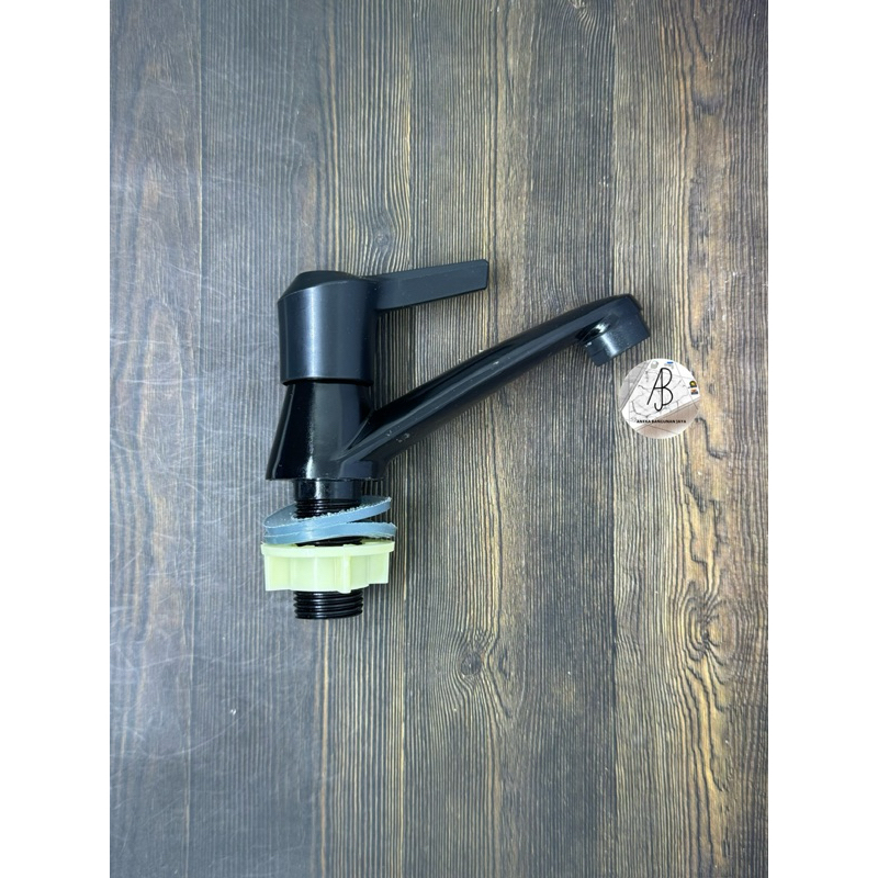 Kran Wastafel ENGKOL Besi HITAM / Kran Cuci Tangan Engkol Besi