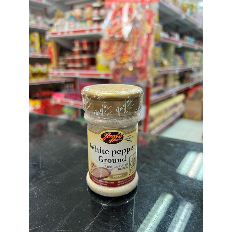 

White Pepper Ground Jay's 75gr / Merica Putih Bubuk Jay's 75gr