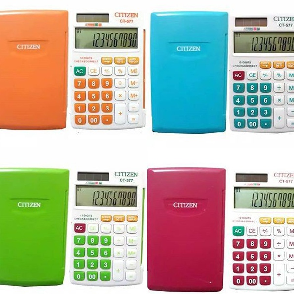 

Ready Stock Kalkulator Citizen CT 577 12Digit warna warni Ready Stock