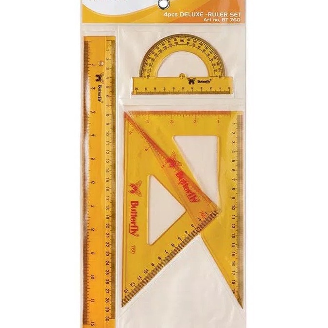 

Ready Stock Butterfly Penggaris Segitiga BT-760 / Set Penggaris Diskon Promo