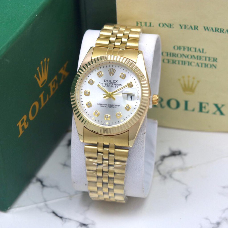 BISA COD ,,JAM TANGAN WANITA ROLEX DIAMOND TANGGAL AKTIF SET BOX KARTU GARANSI FREE GIFT