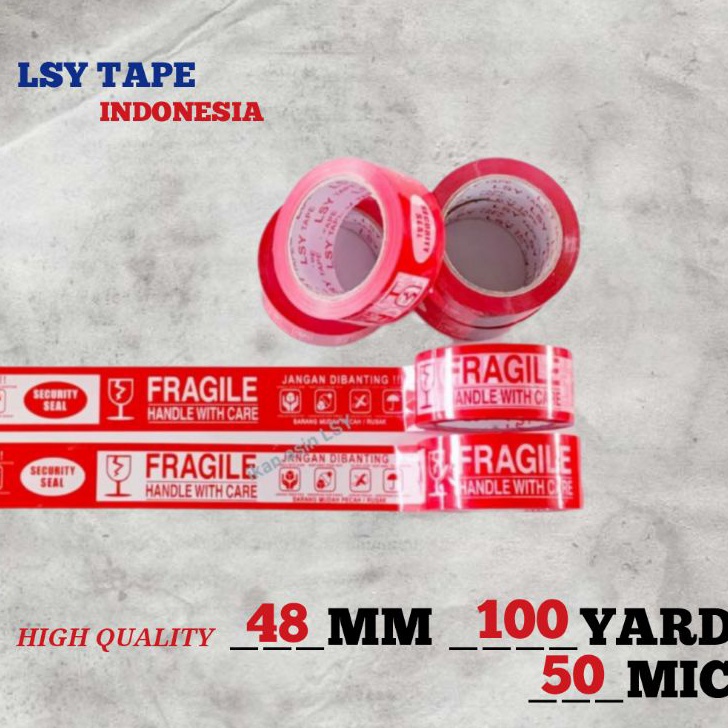

Jual LAKBAN PRINTING / FRAGILE 48MM X 100YARD 2 IN 1 // 3 IN 1 Stock Banyak