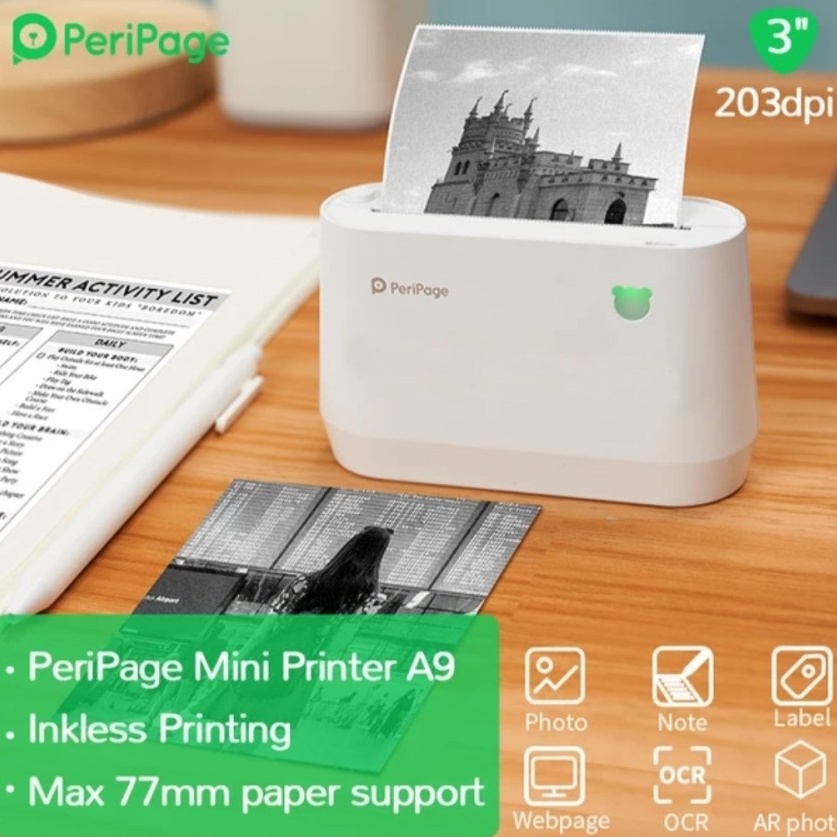 Best Terlaris PERIPAGE Printer A9 203 Dpi A9S 304 Dpi Mini Printer Resi Bluetooth Thermal Sale