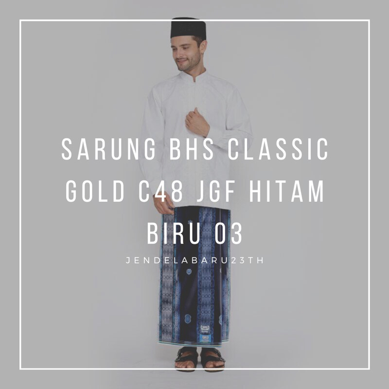 SARUNG BHS CLASSIC GOLD C48 JGF HITAM BIRU 03
