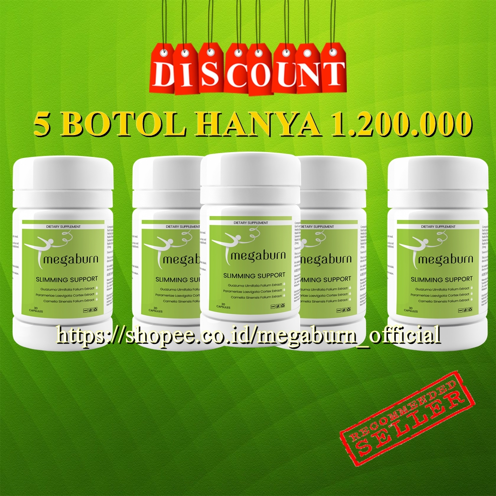 Paket 5 Botol Megaburn Slimming Capsul | Megaburn Official