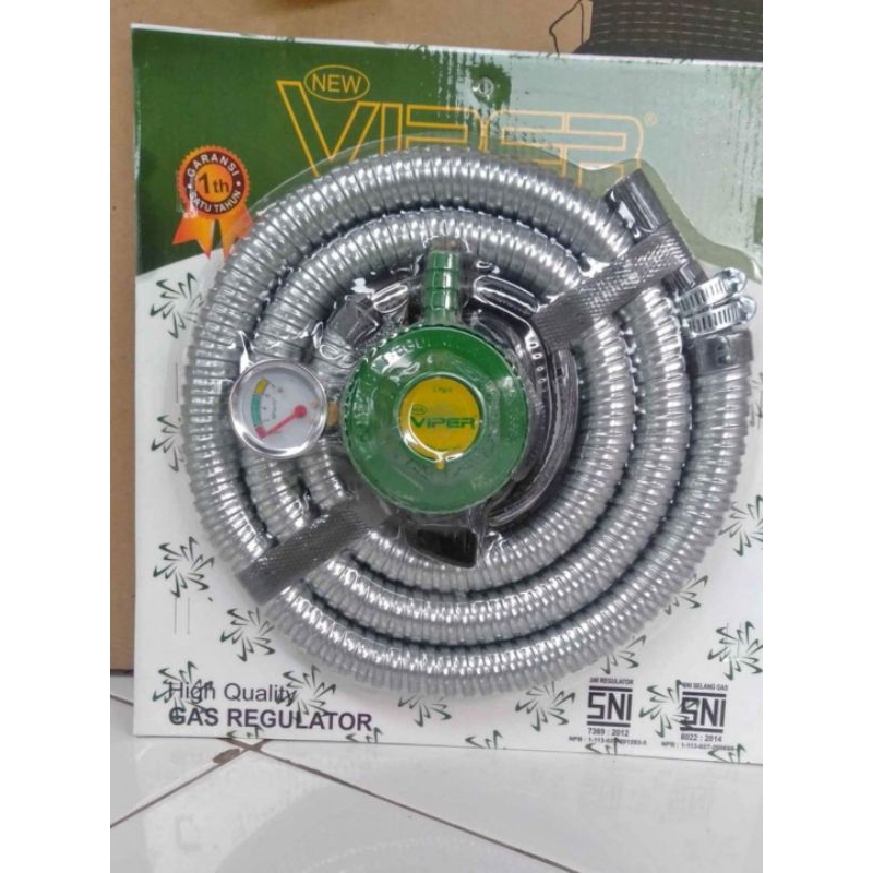 REGULATOR GAS + SELANG FLEKSIBEL VIPER METER