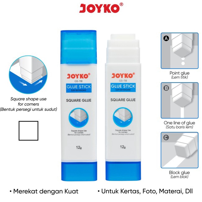 

Terbaru Glue Stick Lem Batang Joyko GS-118 12gr Square Glue Diskon Promo