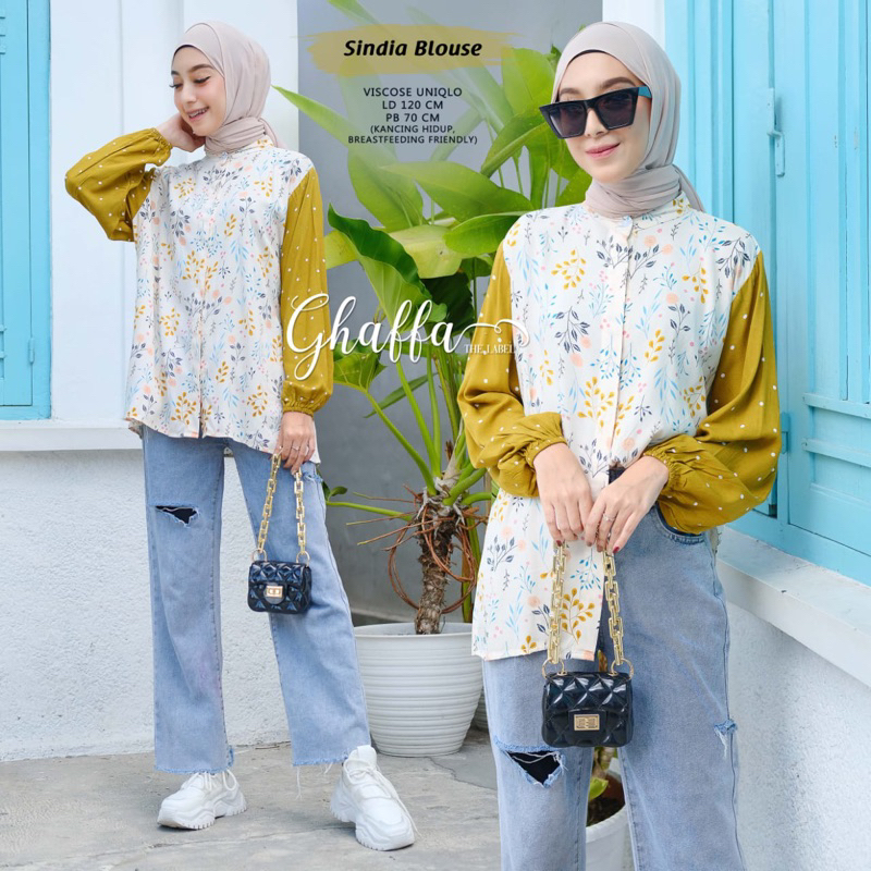 Ghaffa the label atasan wanita sindia blouse | viscose LD 120