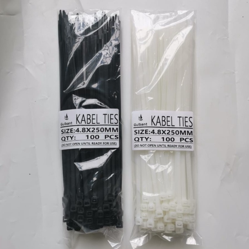 

Terkini Kabel ties 4.8x250mm Warna PUTIH/HITAM 1PACK Isi 100PCS ➣✷✮