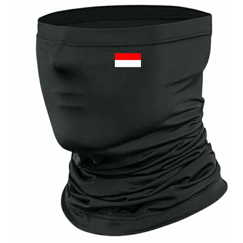Masker Buff Logo Bendera Indonesia Buff Masker Hitam Antidebu Mutifungsi