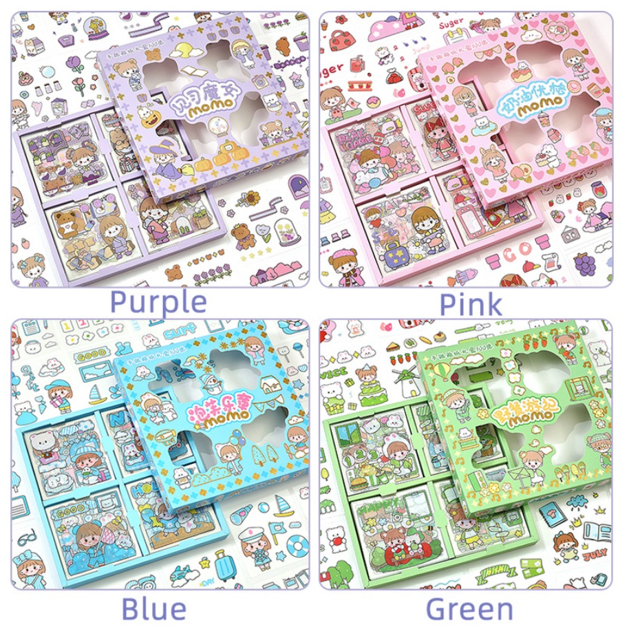 

Sticker MOMO Isi 100 Lembar Stiker Waterproof Botol Minum Tumblr Kartun Viral Lucu Korea DIY/Stiker Aesthetic DIY Buku Diary