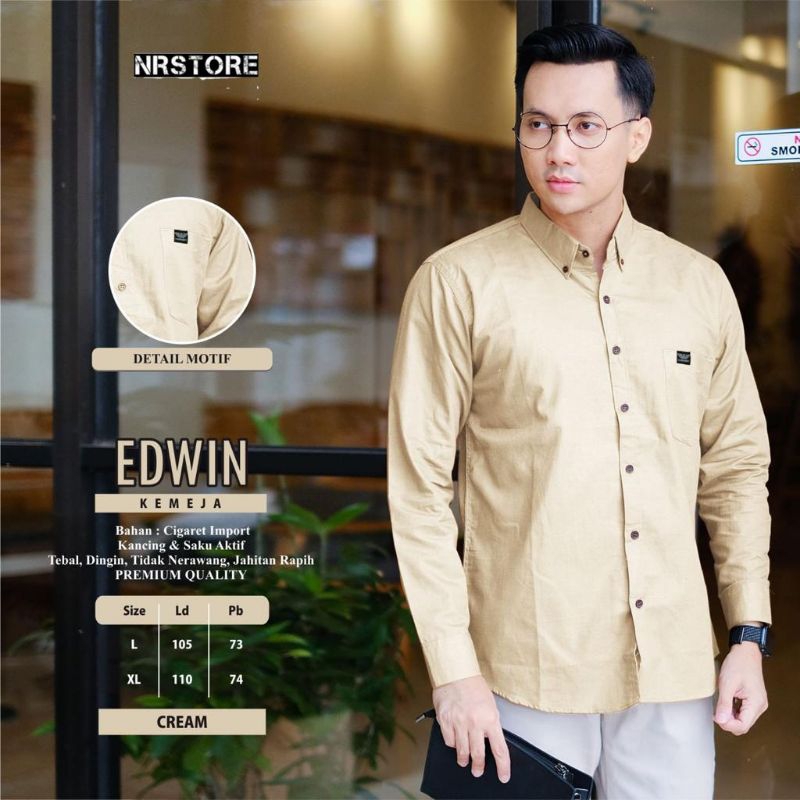 kemeja edwin cream