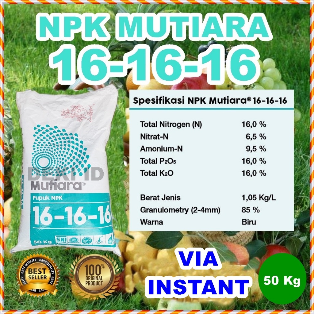 Baru Npk Mutiara 161616 Meroke 50 Kg Via Instant Kemasan Pabrik Pupuk Pertumbuhan Tanaman Bunga