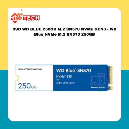 SSD WD BLUE 250GB M.2 SN570 NVMe GEN3 - WD Blue NVMe M.2 SN570 250GB