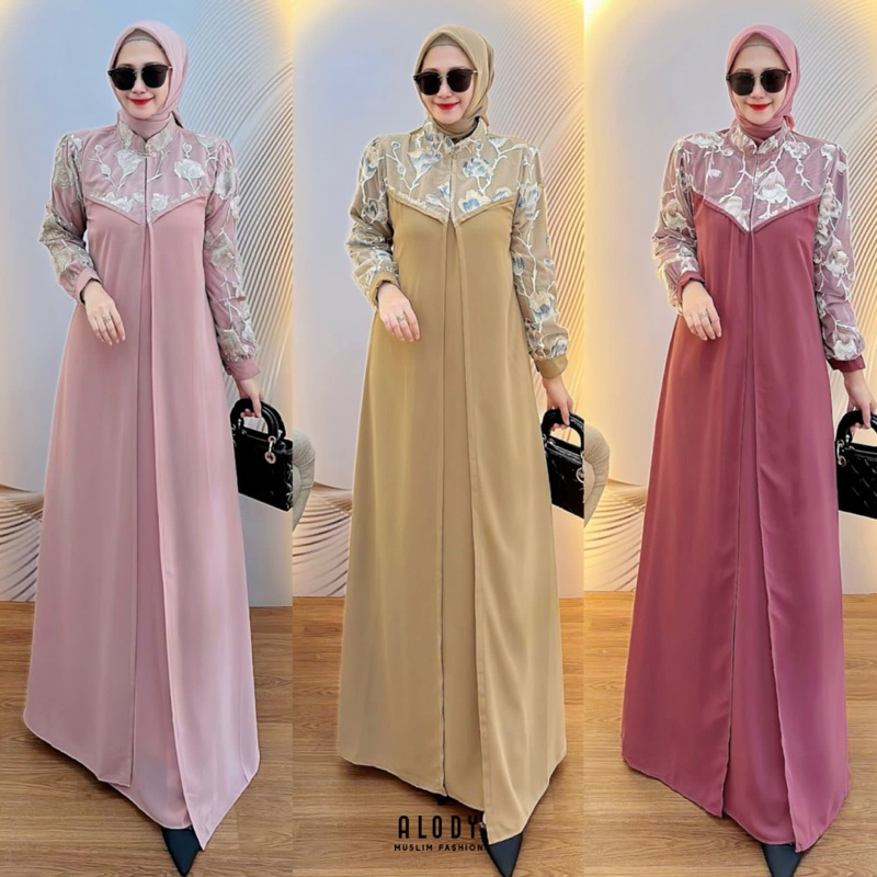 FAJRINA DRESS//MUSLIM FASHION TERBARU ALODY 100% ORIGINAL