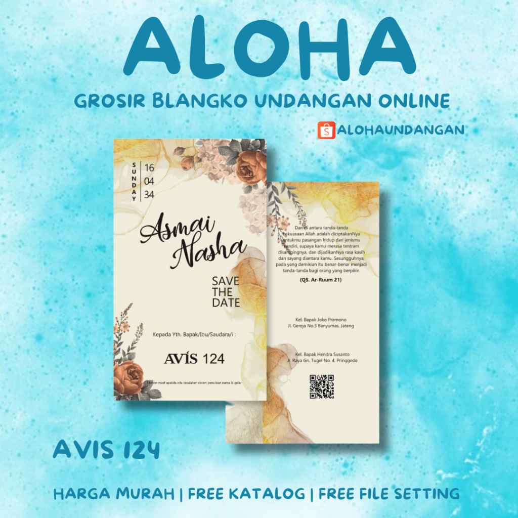 BLANGKO UNDANGAN AVIS 124 | Blangko Undangan kosong | Kertas Undangan Kosong | Undangan Murah | Aloh