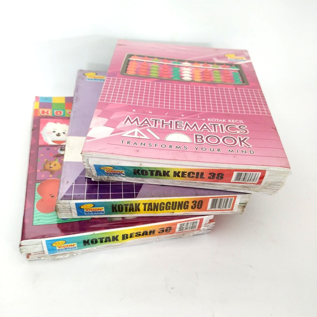 

Buku Tulis VISION Kotak Kecil 38 Tanggung 30 Besar 30 21x16cm 1 pack isi 10