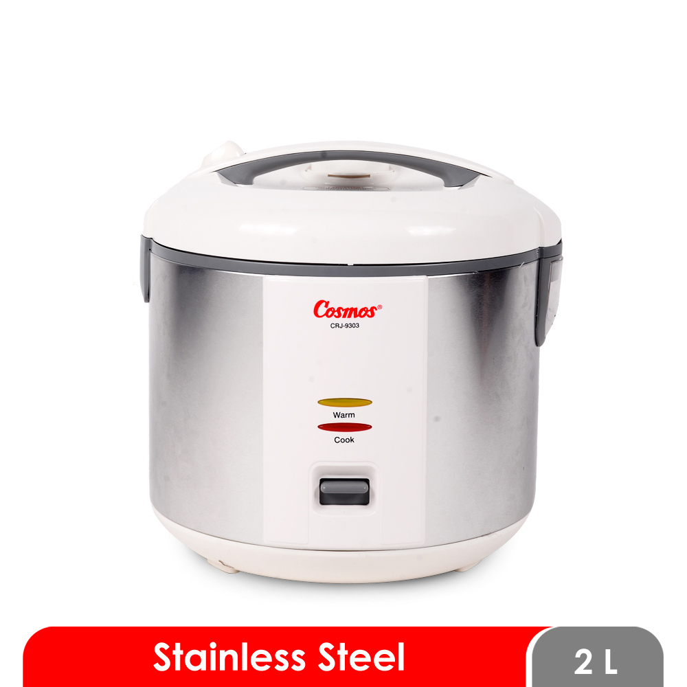 Cosmos CRJ-9303 Rice Cooker Penanak Nasi 2 Liter (Stainless Steel)