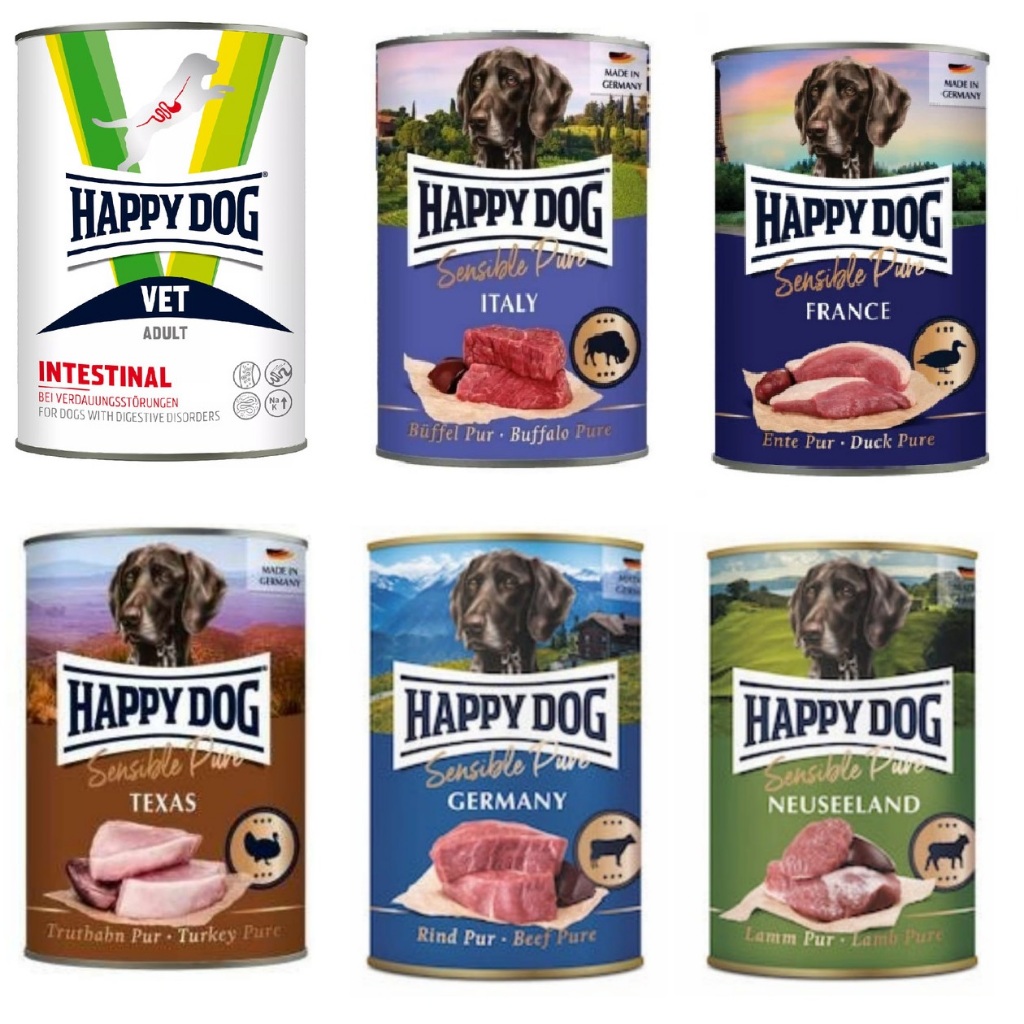 

23bagusmenshop - Happy Dog Pure Meat Beef Turkey Duck Lamb Buffalo 400gr Wet Food Anjing Kaleng