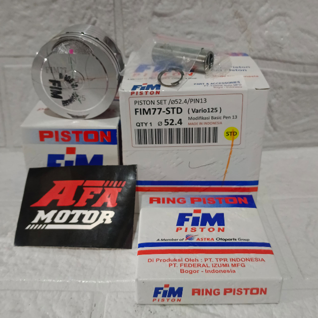 PISTON SEHER FIM77 VARIO 125 PIN 13 OS STD (52.4) FIM ORIGINAL