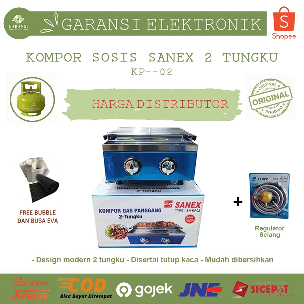 SANEX KOMPOR PANGGANG SOSIS SANEX KP-02 2 TUNGKU KOMPOR  MULTIGUNA ANTI KARAT MULTIFUNGSI