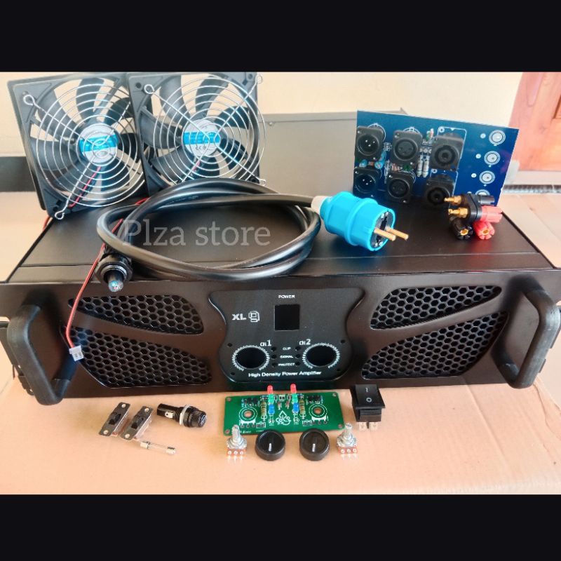 Bok power amplifier XL-9 New 2 chanel komplit aksesoris/Box power amplifier XL9 lengkap aksesoris