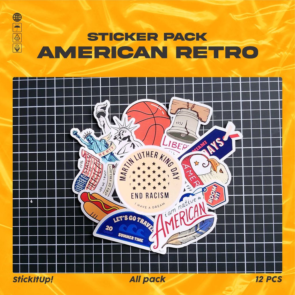 

COD✨ StickItUp Stiker Pack American Retro Colorfull Keren Untuk Koper Laptop Skateboard