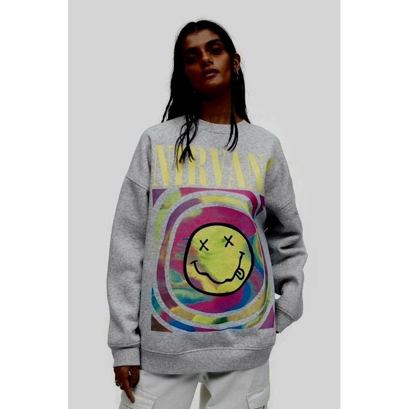 (COD) SWEATER WANITA OVERSIZE LD 130 NIRVANA GREY