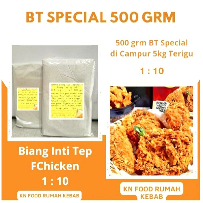 

Biang Tepung Special 500grm- Bumbu Inti Tepung Fried Chicken - BT Special 500grm