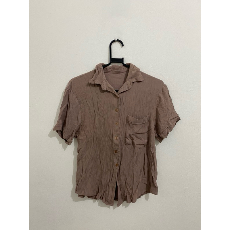 kemeja wanita taupe