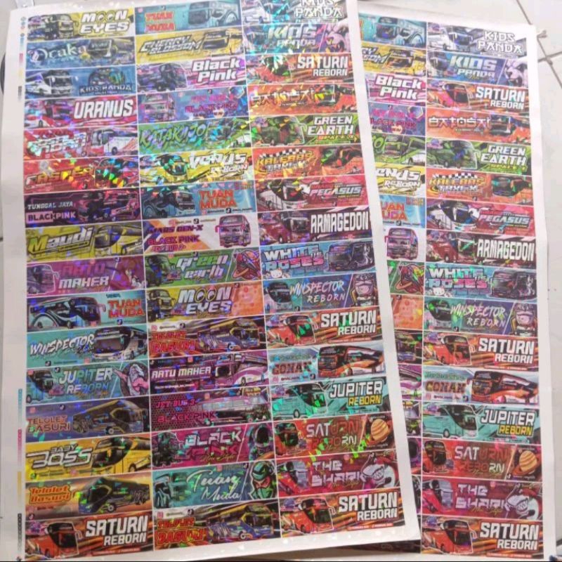 

1 lembar stiker bis hologram berlian Uk 50×30cm / Stiker bis oleng