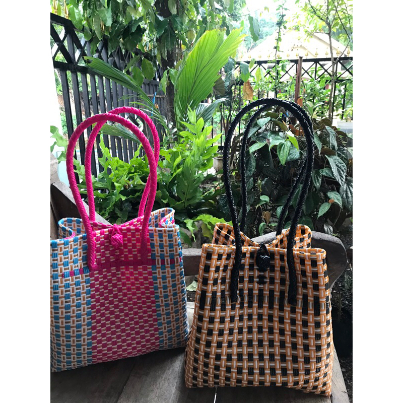 Tas anyaman jali premium/Tas anyaman plastik/Tas wanita Tas totebag