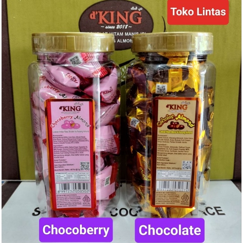 

St0k B4nyak Cokelat Kacang Almond Bonibol D'King Per Toples Bag 40 PC Grosir lagi